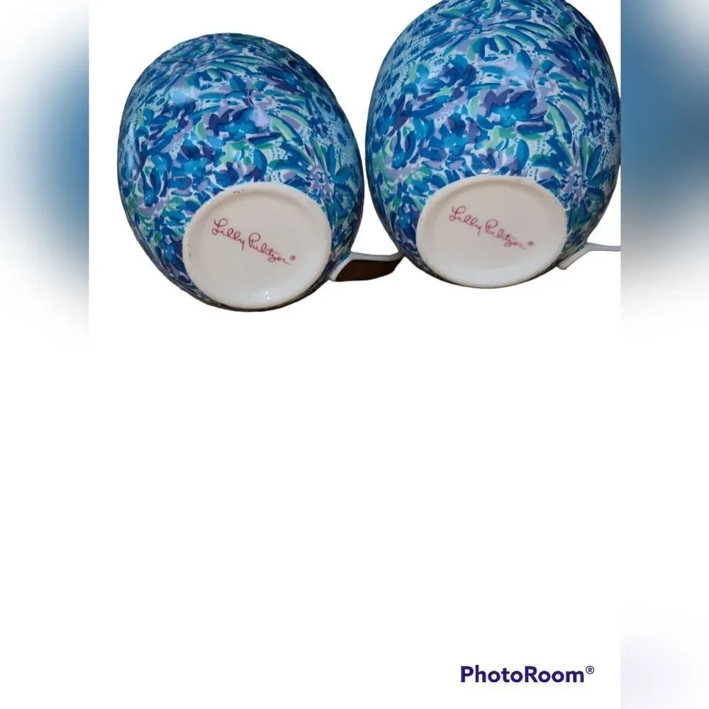 Lilly Pulitzer 2 coffee/ tea cups mugs
